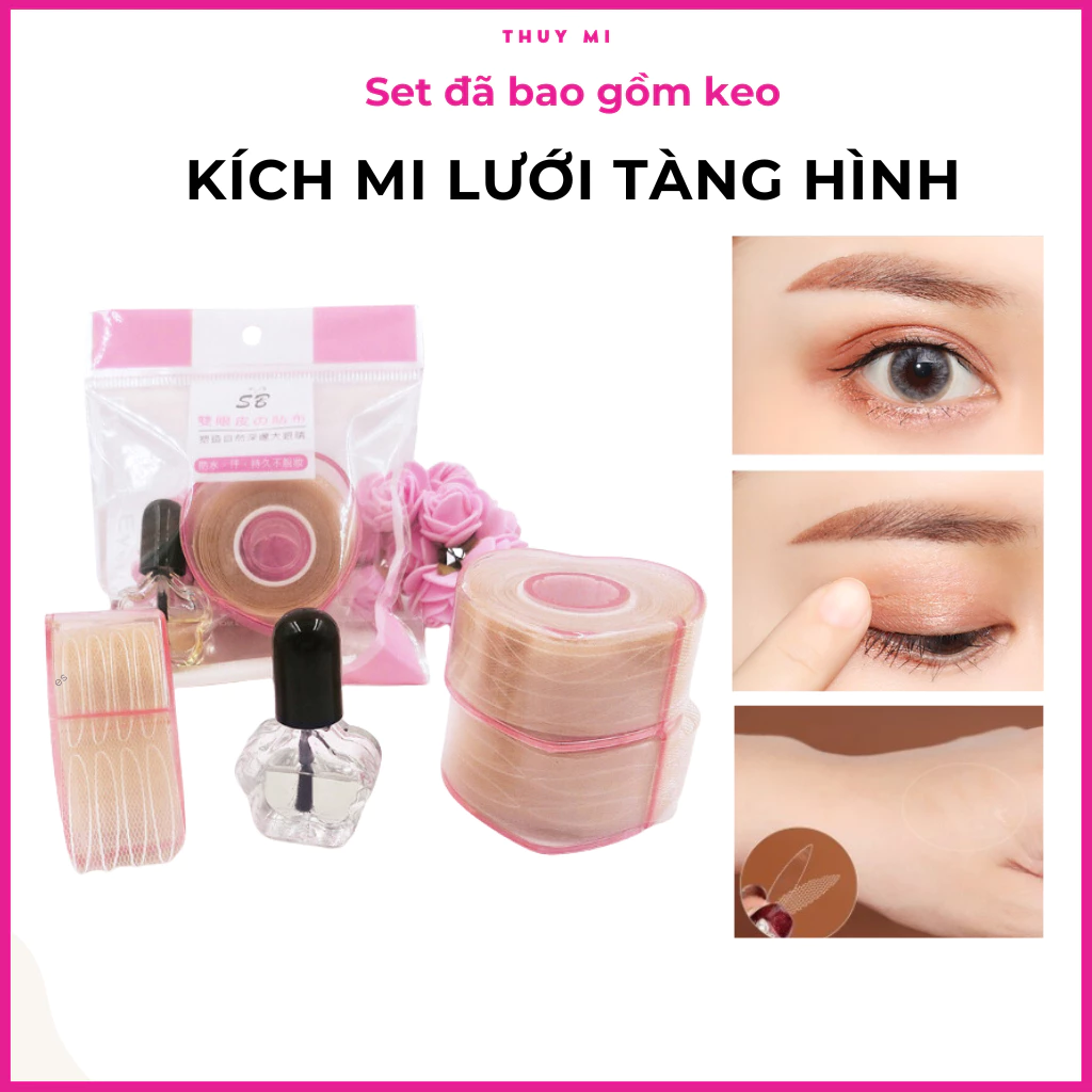 Set kích mí lưới cuộn tàng hình trong suốt nhiều size [ hơn 200 miếng]