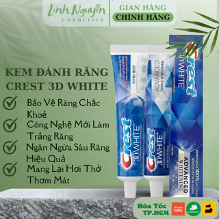 Kem Đánh Răng Siêu Trắng Răng Crest 3D White Advanced Whitening và Vivid Mint 147gr của Mỹ