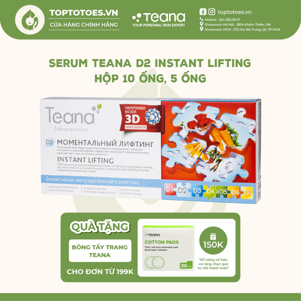 Serum Teana D2 Instant Lifting làm căng da và nâng cơ tức thì 20ml