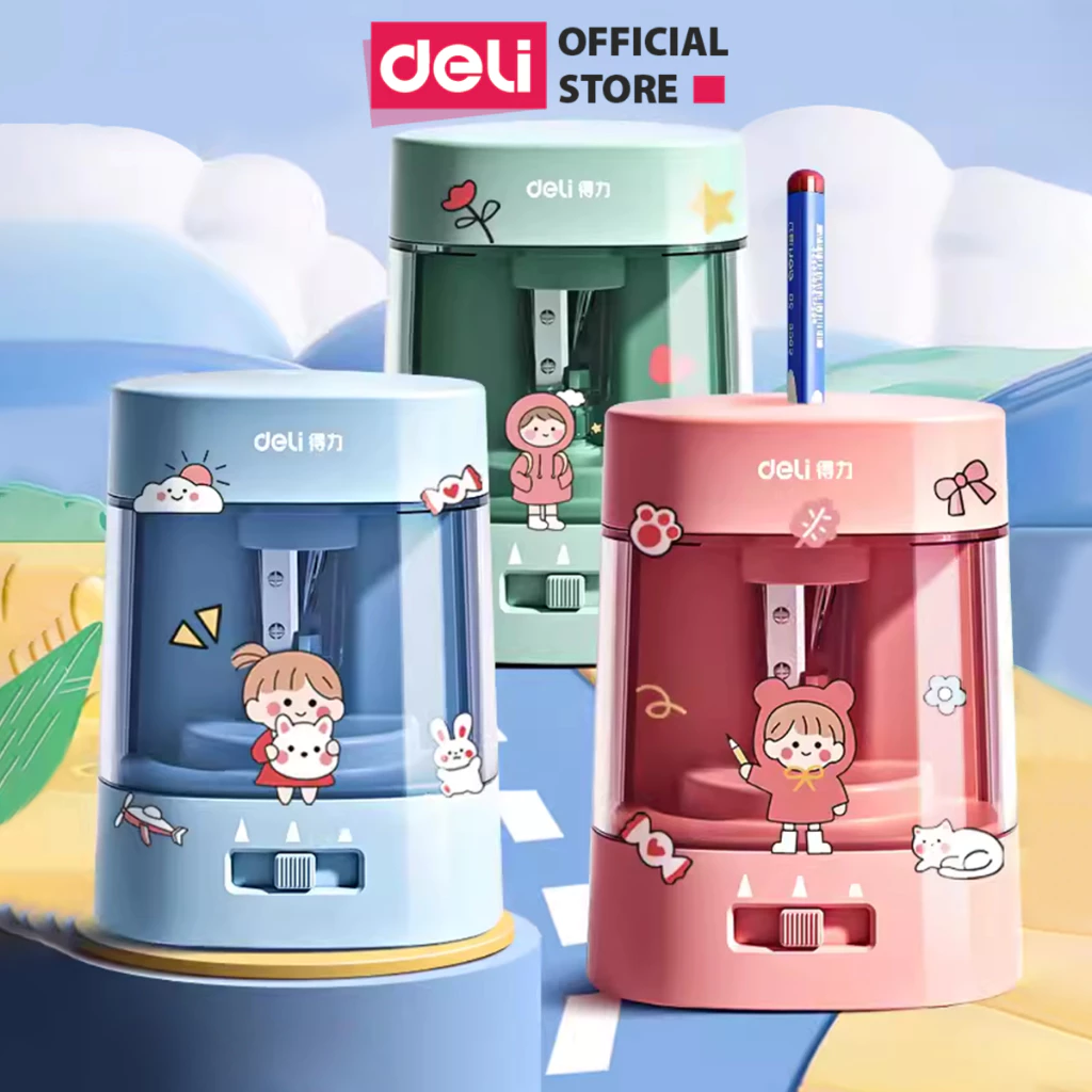 Gọt Bút Chì Điện Deli Deli Chuốt Chì Tự Động 3 Chế Độ Tiện Lợi Nhanh Chóng Phù Hợp Với Mọi Loại Chì