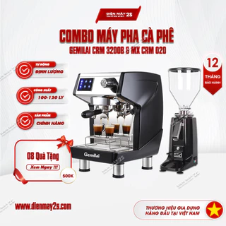 [HCM-Hàng sẵn] Combo Máy pha cà phê Gemilai CRM 3200B và máy xay cà phê 020 - Hàng nhập khẩu chính hãng - Giá tốt Shopee