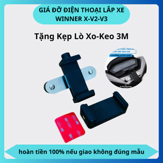 Kẹp Điện Thoại Gắn Xe Máy Winner X, V2, V3 Cao Cấp Tặng Kẹp Lò Xo