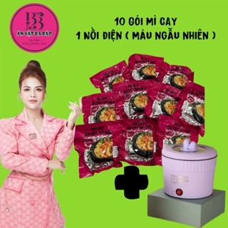 COMBO 10 SET MÌ CAY ĂN VẶT BA BÁO CỐT PHA SẴN CHUẨN VỊ QUÁN ( 1 GÓI KÈM SÚP 180G ) TẶNG  1 NỒI ĐIỆN MINI , 1 ỚT ĐỘ