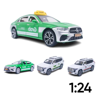 Mô hình xe taxi các hãng vinasun be grab xanhSM VN bằng kim loại tỉ lệ 1:24 mở tất cả cửa