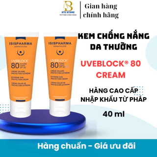 Kem chống nắng Uveblock 80 Tinted Cream SPF50+ ISIS Pharma giảm sạm da, nám da, lão hoá da 40ml