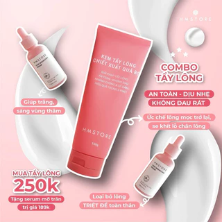 [ Quà Tặng TTBC Mini ]Kem Tẩy Lông HM Store -Tặng Serum Mỡ Trăn -Tẩy Lông Nách Lông Chân Lông Tay- An Toàn Không Đau Rát