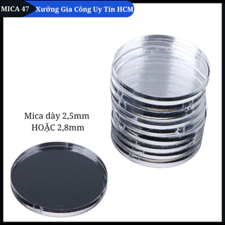 Tấm mica tròn trong suốt- Đế tròn mica 3cm, 4cm - Đế nhựa trưng bày mô hình