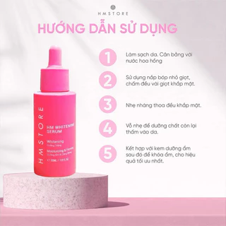 [ Quà Tặng Kèm Body Vip mini ] Serum Dưỡng Trắng, Dưỡng Ẩm Căng Bóng Và Phục Hồi Da Chứa Niacinamide 30ml HM STORE