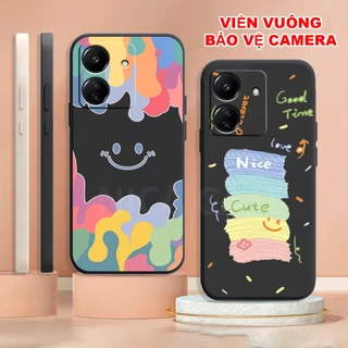 Ốp lưng Xiaomi Redmi 13C TPU cạnh vuông in hình smile,cute dễ thương mới nhất