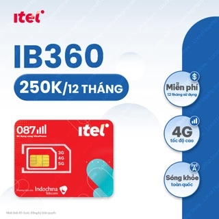 SIM iTel IB360 - Data 4G Không Giới Hạn - Gói 12 tháng