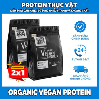 (Combo 2 túi + Bình lắc)Sữa Tăng Cân Tăng Cơ - Protein Thực Vật  Vegan Protein Body Gold túi 1kg