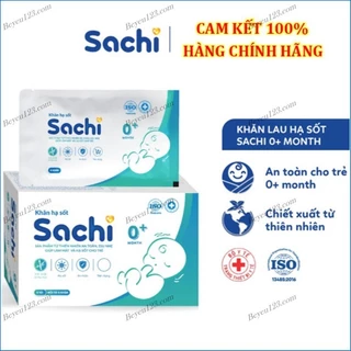 5 Khăn / Hộp 25 Khăn Lau Hạ Sốt SACHI cho Bé từ 0 tháng tuổi - Lau Hạ Nhiệt Giảm Sốt Ngăn Ngừa Co Giật, Làm Mát Rôm SHC