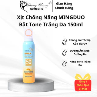 Xịt Chống Nắng Nâng Tone Trắng Da Mingduo , Kem Chống Nắng Dạng Bình Xịt Đầu Phủ 360độ SPF+ PA+++ Ova 150ml Chính Hãng