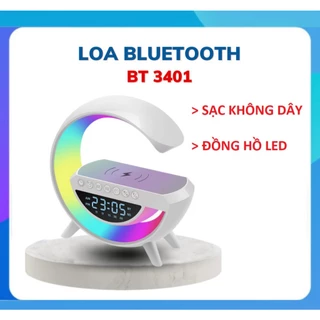 Loa Bluetooth chữ G đa năng tích hợp sạc không dây ,đồng hồ báo thức,đèn trang trí,âm thanh trong to chất lượng