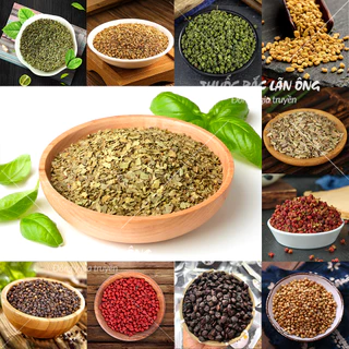 Lá húng quế tây khô 100g (Lá Basil nguyên liệu món Âu chuẩn vị) - Lãn Ông