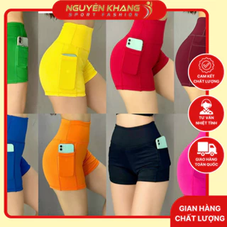 Quần Đùi Legging Thể Thao Nữ Cạp Cao Tôn Dáng Co Giãn 4 Chiều Cao Cấp