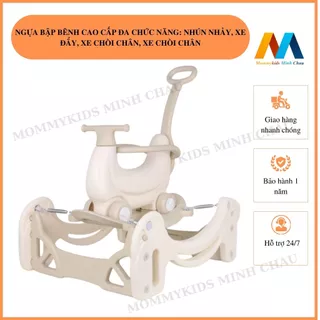 Ngựa bập bênh cho bé từ 1 đến 3,4 tuổi 2 in 1 đa chức năng thông minh vừa bập bênh vừa chòi chân có nhạc vui nhộn(NEW)