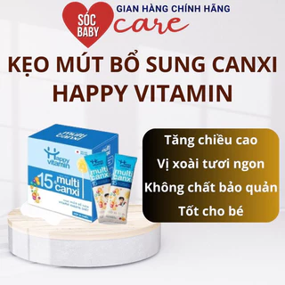 Kẹo Mút Bổ Sung Canxi và 15 Vitamin Tổng Hợp cho bé Happy Vitamin - Giúp hỗ trợ tăng chiều cao