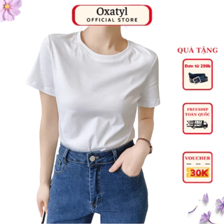 Áo thun nữ cổ tròn dáng ôm body basic, áo phông trơn nữ cộc tay cotton đen trắng chất vải đẹp A512