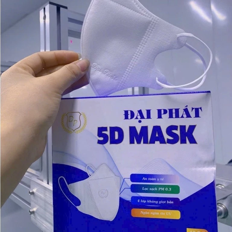 Thùng 200 chiếc khẩu trang 5D Đại Phát kháng khuẩn GIá Sỉ tại xưởng