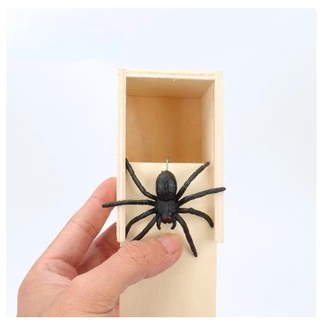 Hộp nhện troll bạn bè, hộp quà bất ngờ, mở hộp tạo sự bất ngờ với con nhện silicon nhảy ra như thật