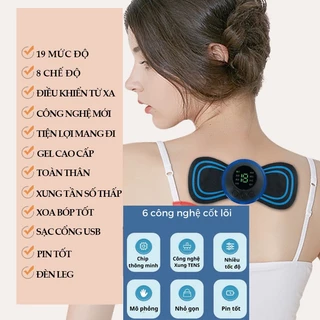 Máy Massage Cổ Vai Gáy Xung điện - máy massage hình cánh bướm - miếng dán massage sung điện cổ vai gáy giảm nhức mỏi cơ