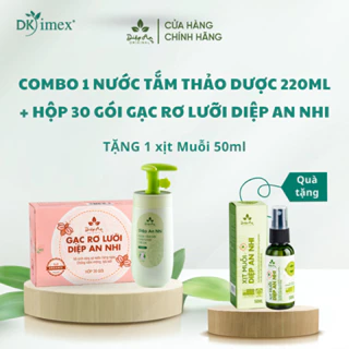 Combo 1 Nước Tắm Thảo Dược Diệp An Nhi 220ml + Hộp 30 gói Gạc Rơ Lưỡi Diệp An Nhi TẶNG Xịt Muỗi 50ml