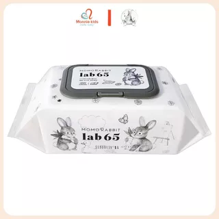 Khăn giấy ướt cho bé Momo Rabbit Lab 65 vân nổi 72 tờ, khăn giấy ướt trẻ em 100% Cotton tự nhiên