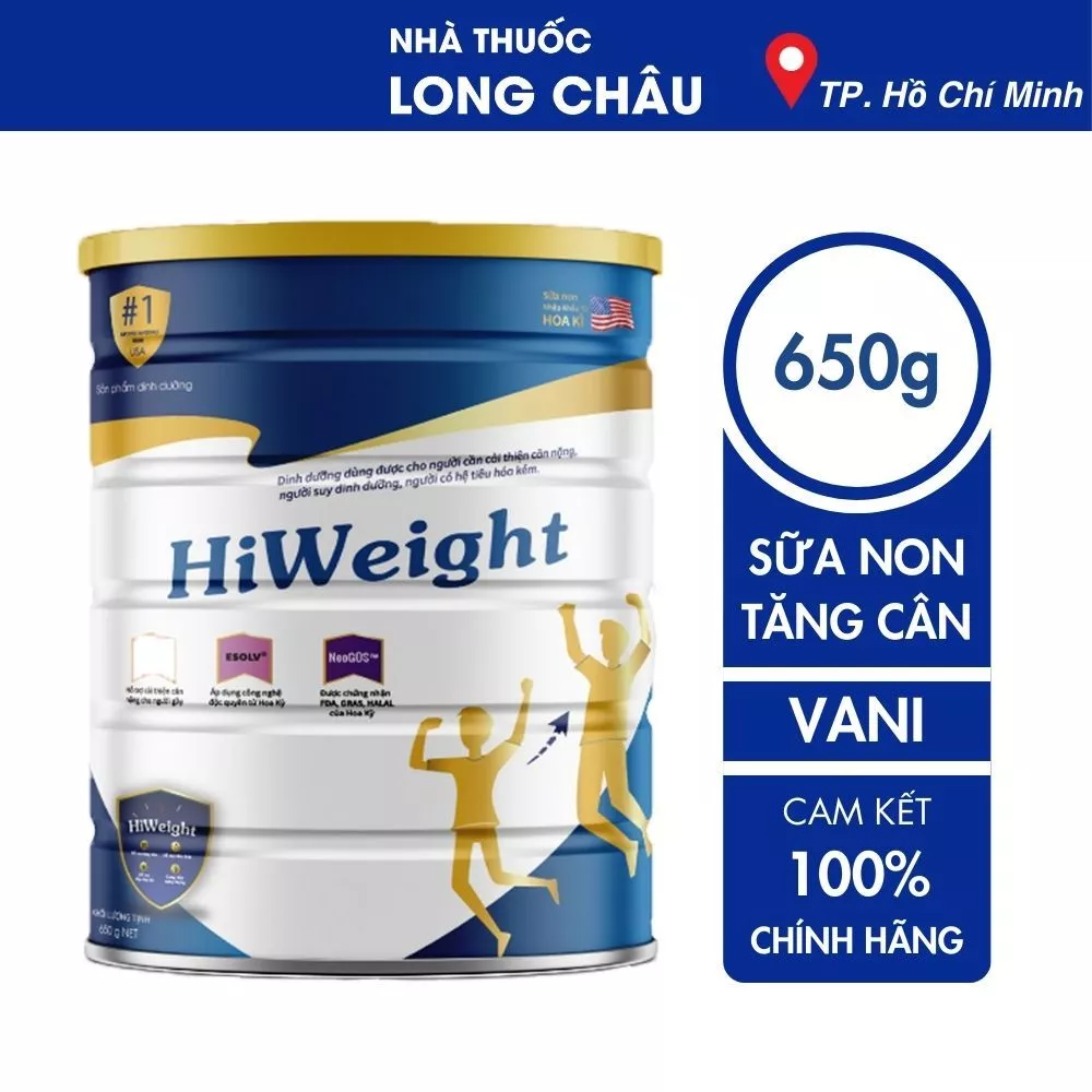 Sữa non tăng cân Hiweight 650g sữa bột dành cho người gầy và trẻ trên 10 tuổi Japa Kdis