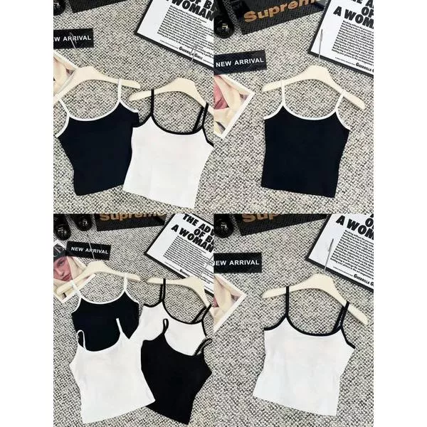 Áo 2 dây viền đệm ngực croptop