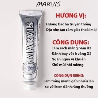 Kem Đánh Răng MARVIS Whitening Mint Tupe 85ml