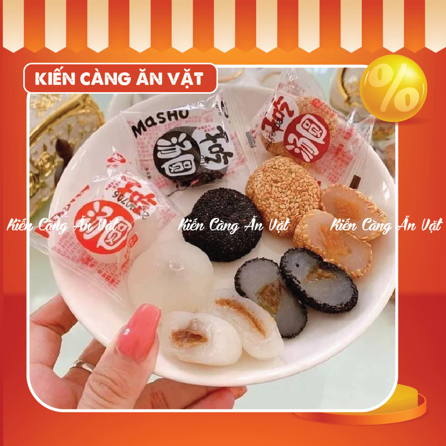 Bánh mochi tròn, phủ mè, bánh dẻo Mashu có nhân các vị (giao ngẫu nhiên)