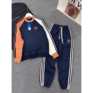 Bộ Nỉ Adidas Bùi Trà Phối 3 Màu Chất Nỉ Cao Cấp - Bộ Nỉ Adidas Nam Nữ Dáng Hàn Quốc Hot Trend 2024 áo phông