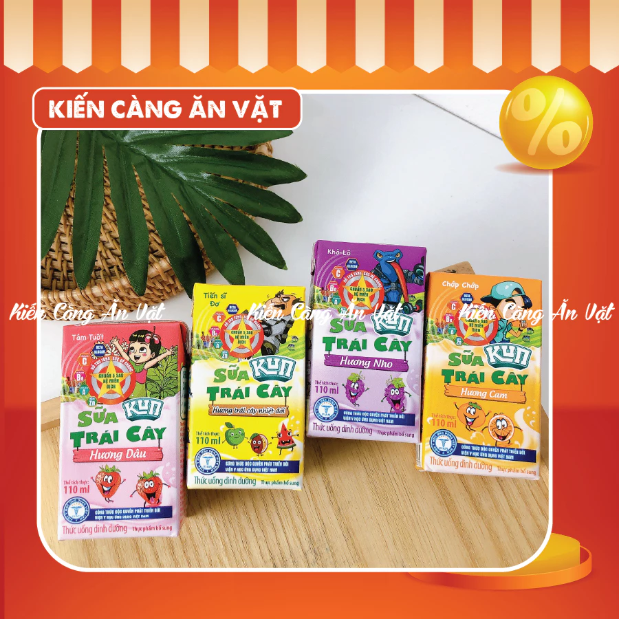 Sữa kun nho, cam, dâu, trái cây 110ml