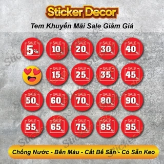 Tem Dán Mã Giảm Giá SALE % Cho sản Phẩm Dành Cho Các Shop Quần Áo- mẫu 02