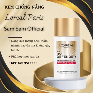 Kem chống nắng L'Oreal Paris UV Defender  SPF 50++ 50ML  bảo vệ da, dưỡng trắng giảm thâm nám  -  Samsam officiall