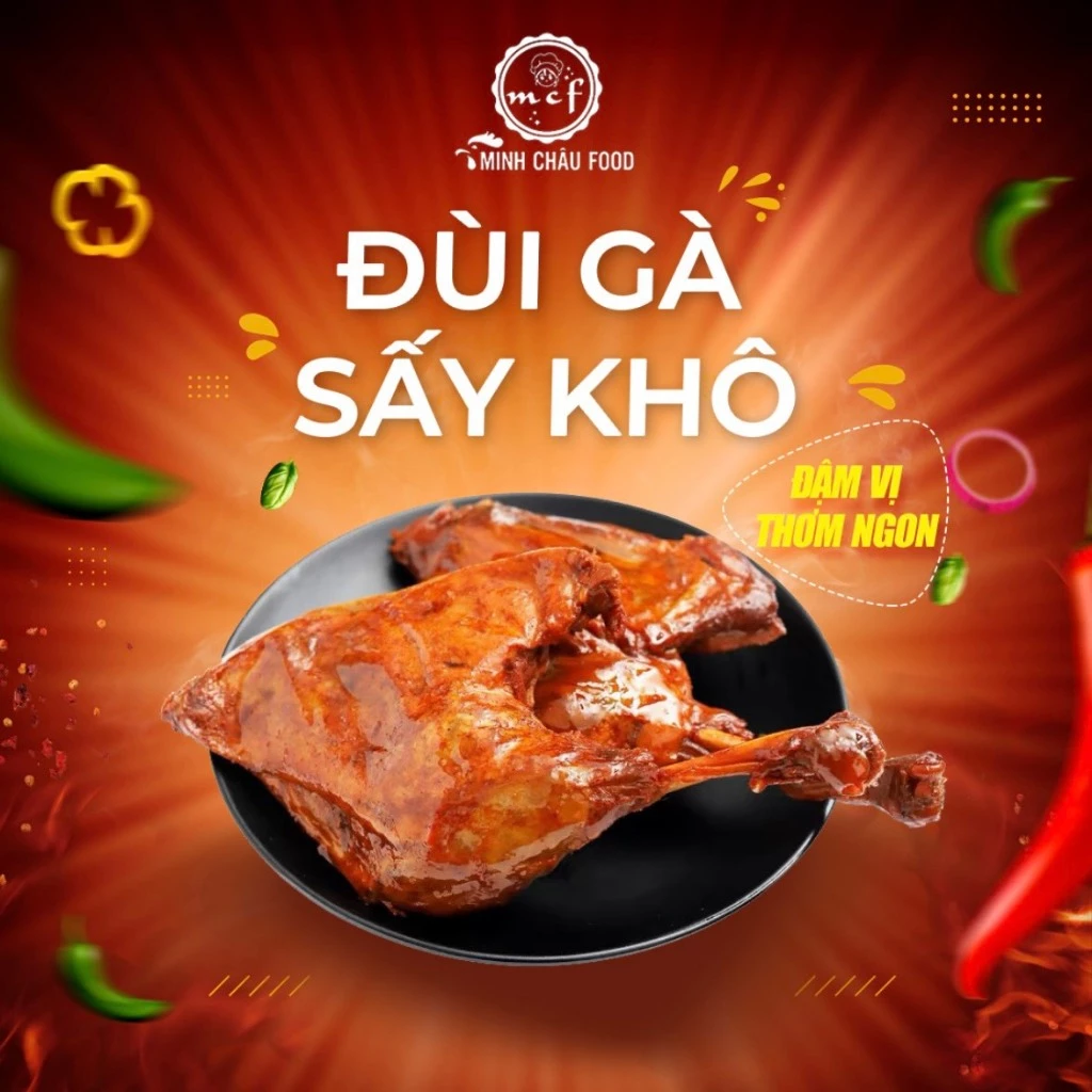 Đùi gà sấy MINH CHÂU FOOD [Nhập mã MCF20 giảm 20k] đồ ăn vặt giá rẻ đồ ăn liền nội địa ngon