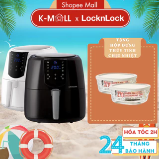 Nồi chiên không dầu LocknLock điện tử dung tích 5.2L EJF357 , tặng kèm chảo nướng 1.7L - K-MALL