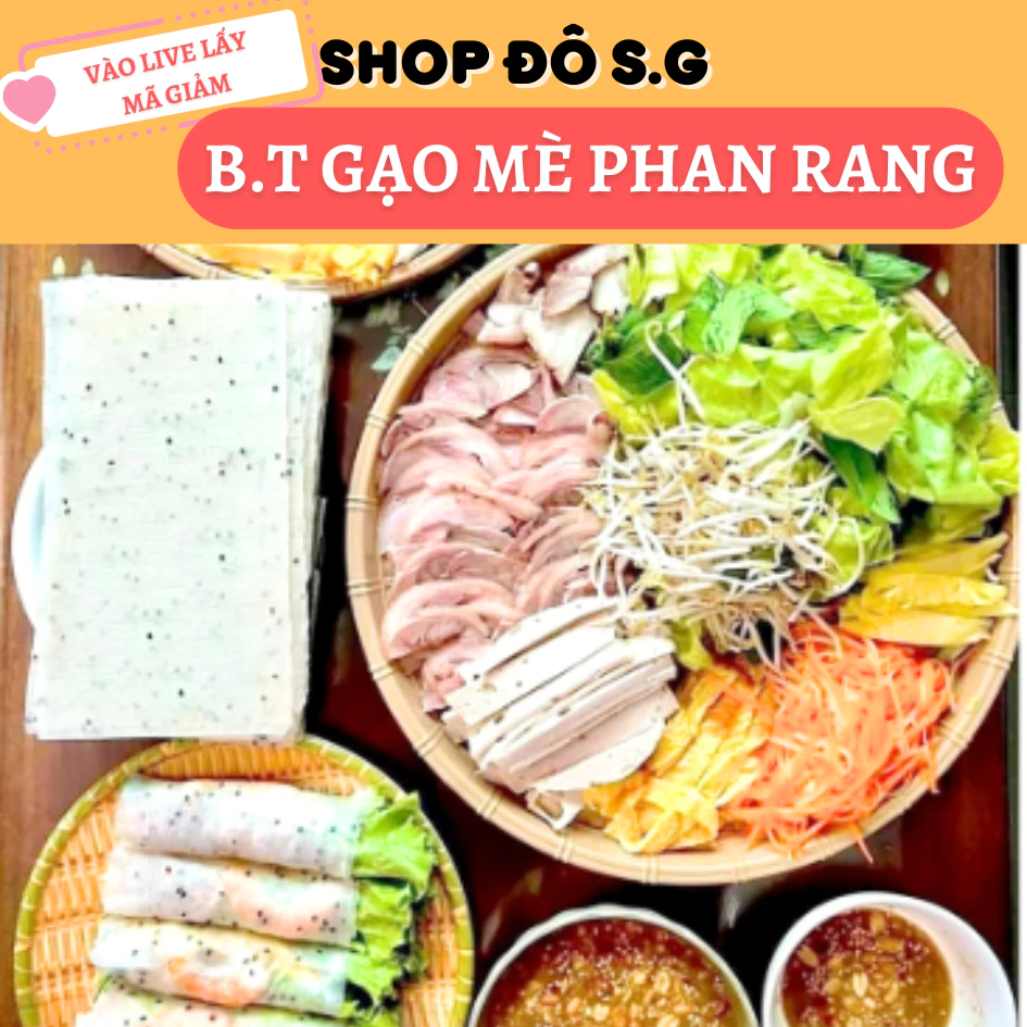 Bánh Tráng Mè Đen Bình Định,Mè Đen Phan Rang Đặc Sản[LiveStream Freeship]Nhúng Nước Cuốn Gỏi,Làm Bánh Tráng Nướng Mắm