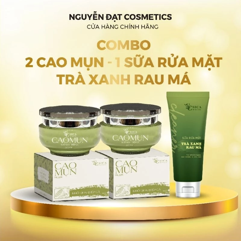 [2 Cao Mụn] Mua 2 Cao Mụn Khổ Qua Diếp Cá Tặng Sữa Rữa Mặt Trà xanh_SICAWHITE