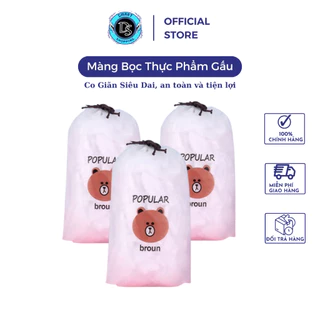 Màng bọc thực phẩm co giãn siêu dai có chun hình túi gấu set 100 chiếc