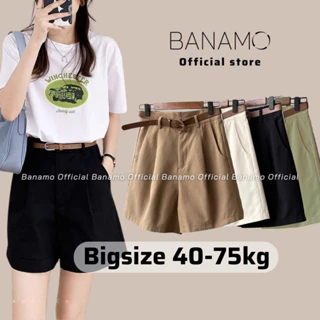 Quần short nữ Banamo Fashion short kaki khuy trước chun sau 4 màu 683