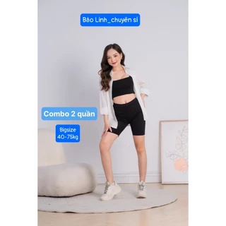 Combo 2 Quần Ngố legging bảo Linh Dáng Legging Trên Gối Co Giãn