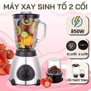 Máy Xay Sinh Tố Đa Năng 2 Cối KENWOOD, Máy Xay Hoa Quả, Cối Xay Hạt, Công Suất 850W,  Có Lưới Lọc Bảo Hành 12 Tháng