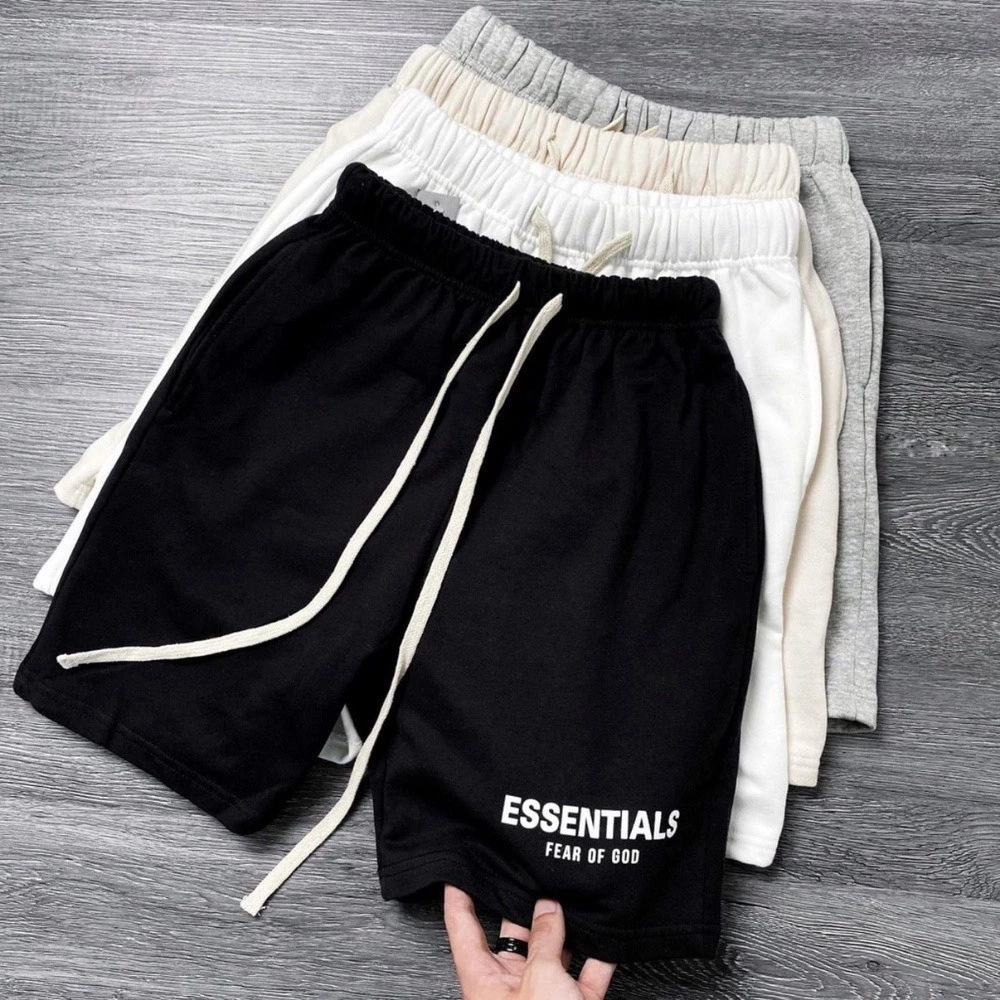 Quần Short Esssentials Nam Nữ Chất Cotton Cao Cấp, Quần đùi Phong Cách Hàn Quốc Mặc Thoáng Mát