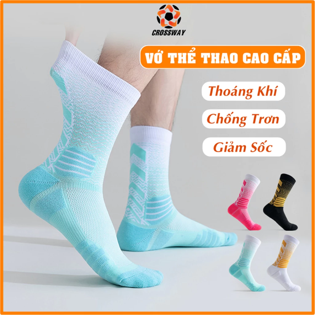 Tất Nam Nữ Chính Hãng Cao Cấp Vớ Bóng Rổ Chạy Bộ Đá Banh Bóng Chuyền Cầu Lông Tennis Đạp Xe Phụ Kiện Tập Gym