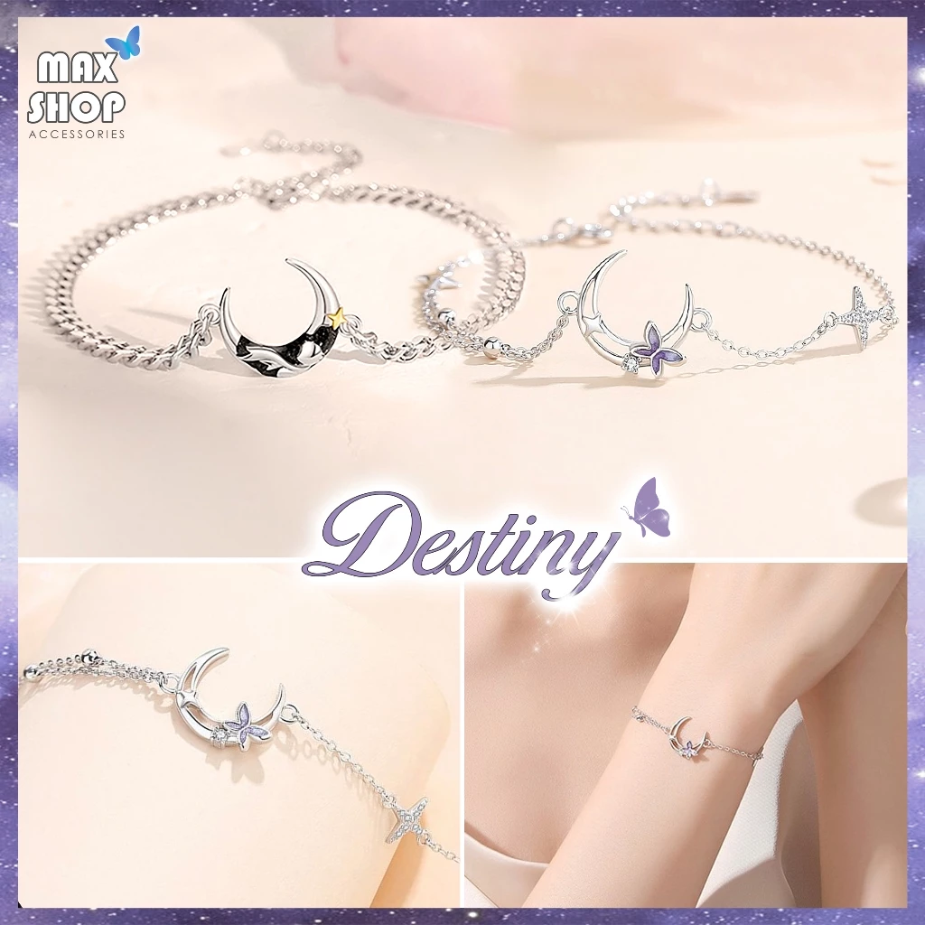Vòng tay đôi nam nữ DESTINY 🦋🌸  [MẪU MỚI], vòng đôi couple ý nghĩa dành cho cặp đôi