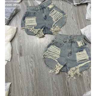 Quần Short Jeans Nữ Lai Tua Rua , Quần Đùi Nữ Chất Liệu Demin Phong Cách Đường Phố Cá Tính Cool Ngầu