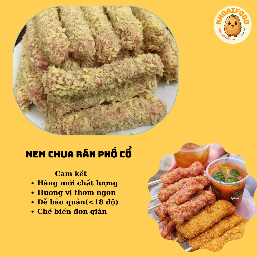 Nem chua rán phố cổ ngon số một Hà Nôi ăn vặt đường phố, quán ốc ( hộp 20 chiếc - 600gr )