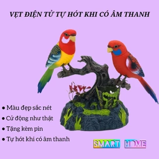 Chim Điện Tử Tự Hót Khi Có Âm Thanh Trang Trí Nhà Cửa , Sân Vườn Vui Nhộn